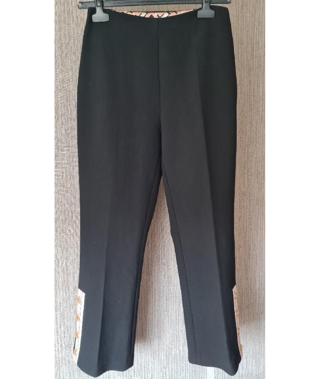 ELISABETTA FRANCHI Черные шерстяные брюки узкие, фото 6