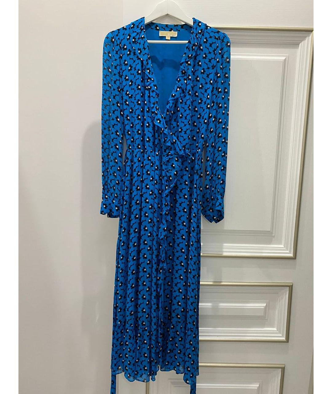 MICHAEL MICHAEL KORS Синее вискозное коктейльное платье, фото 3