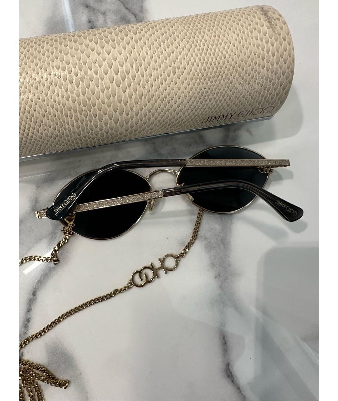 JIMMY CHOO Золотые солнцезащитные очки, фото 4