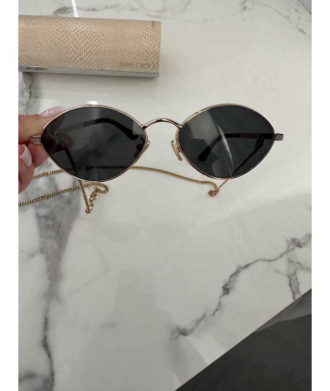 JIMMY CHOO Золотые солнцезащитные очки, фото 2