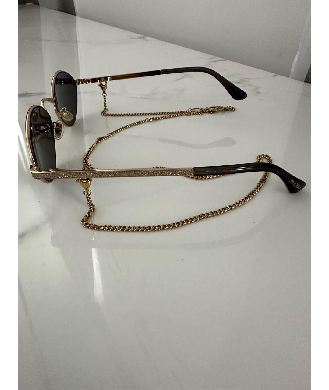 JIMMY CHOO Золотые солнцезащитные очки, фото 3