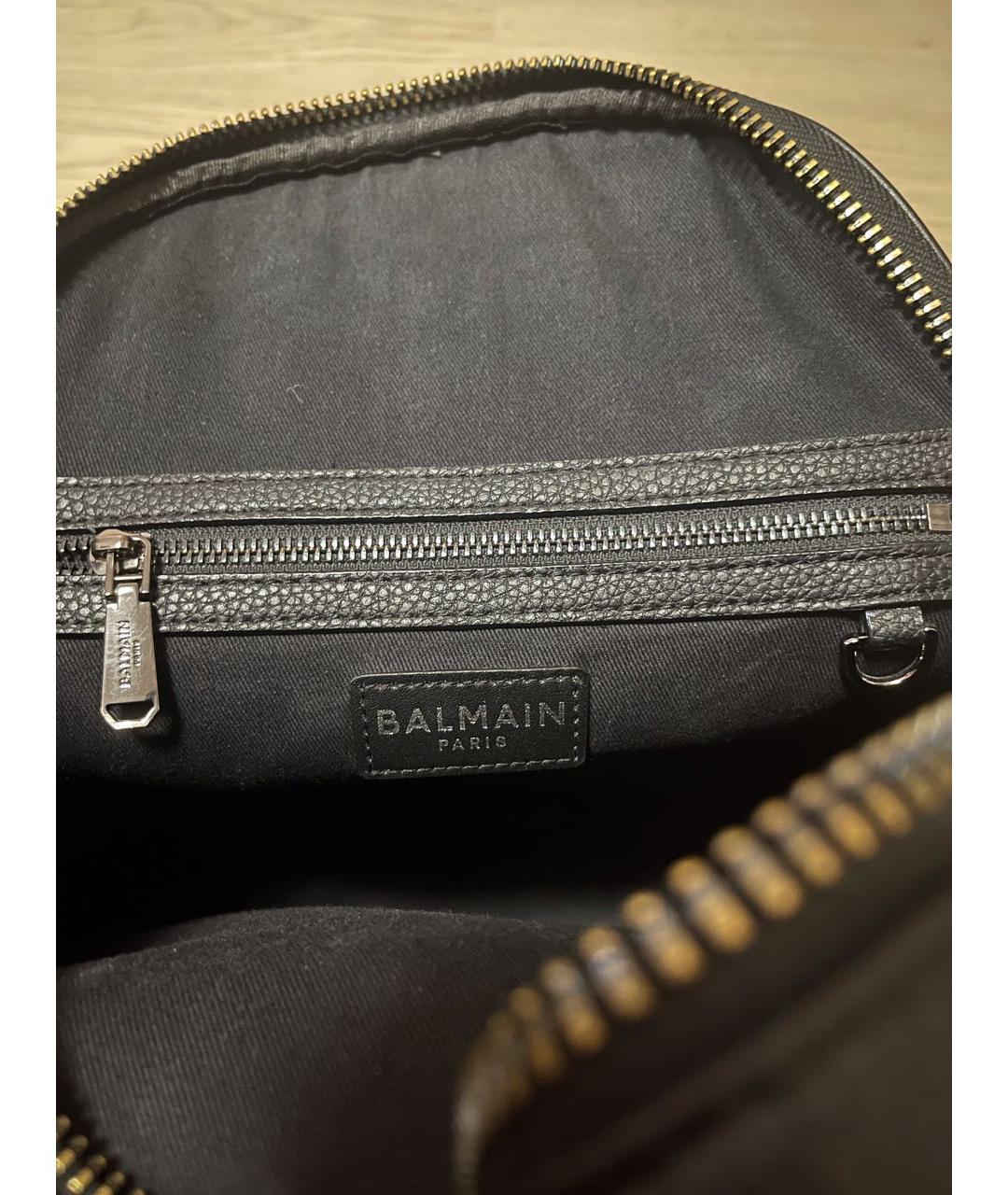 BALMAIN Черный кожаный рюкзак, фото 5