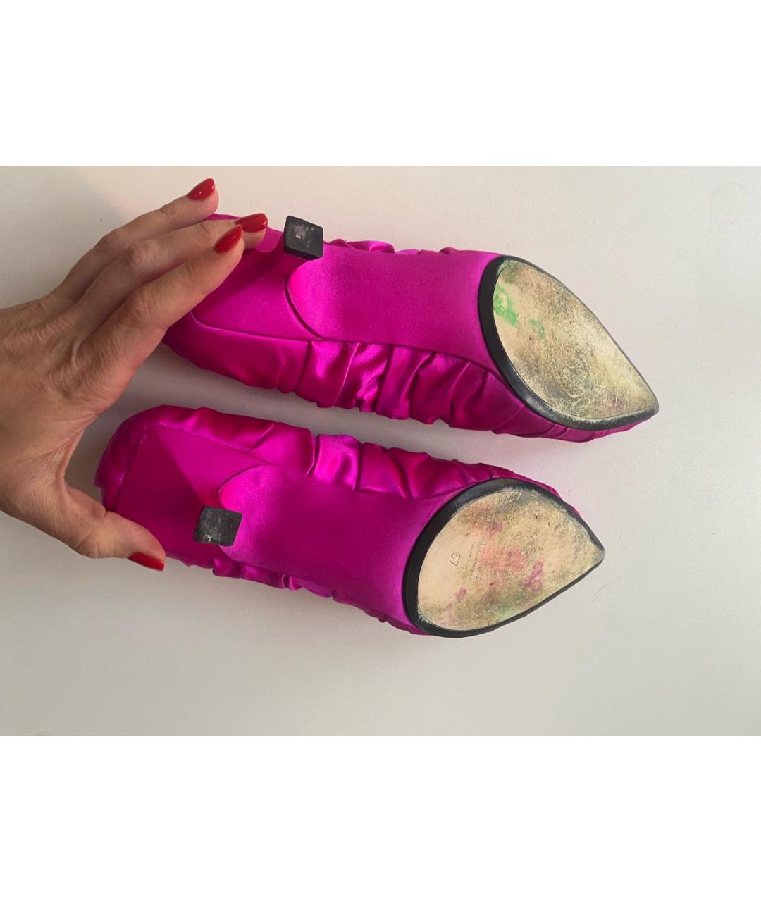 KHAITE Розовые текстильные туфли, фото 6