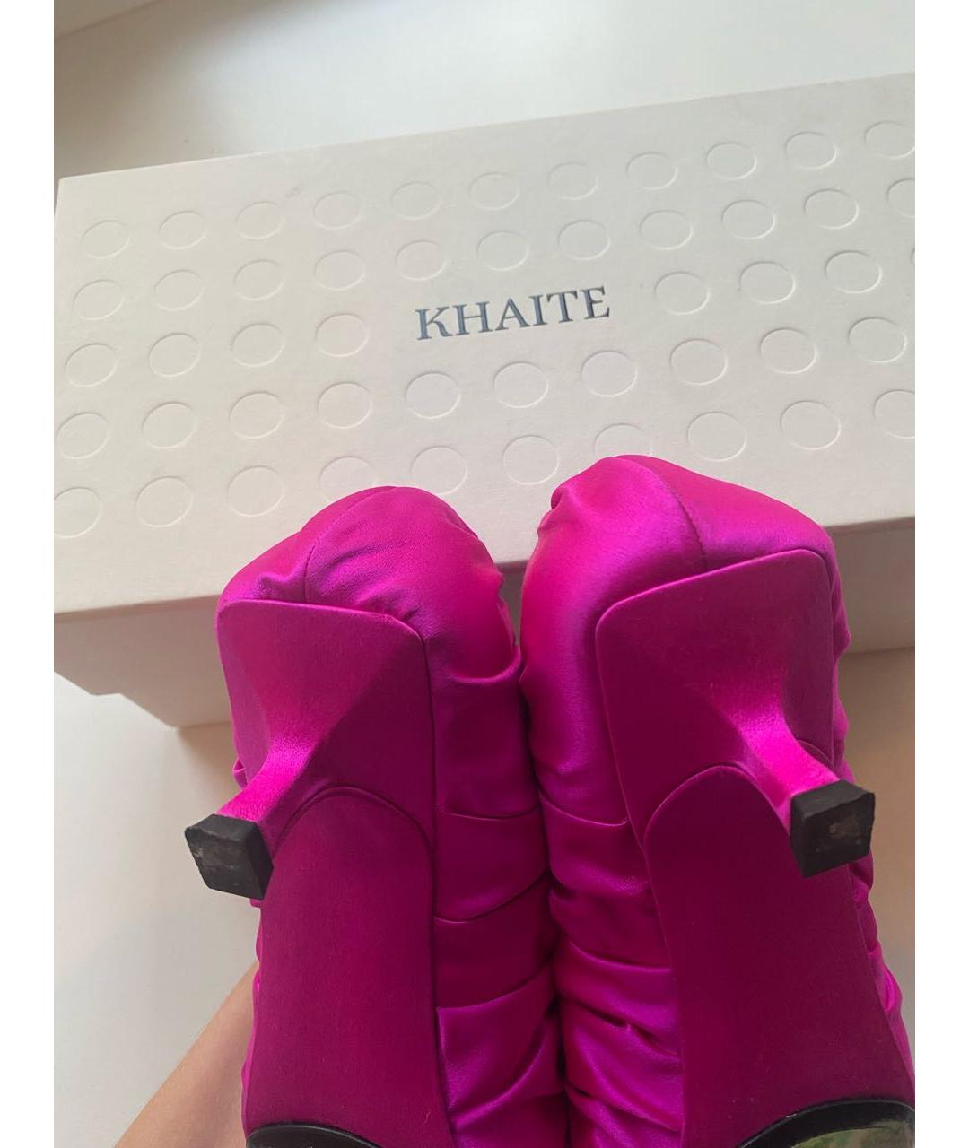 KHAITE Розовые текстильные туфли, фото 5