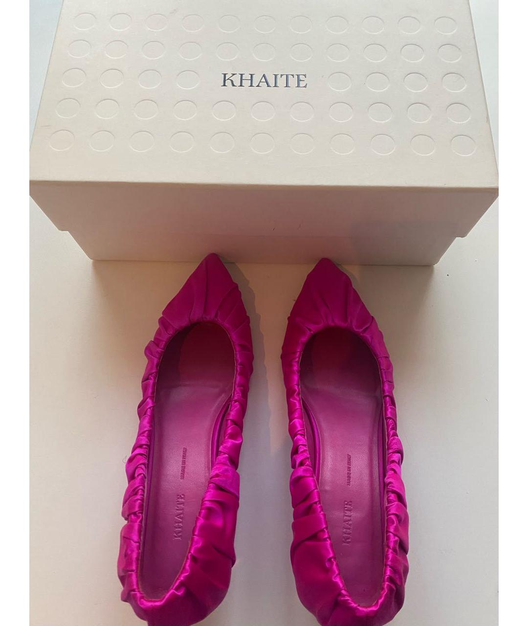 KHAITE Розовые текстильные туфли, фото 2