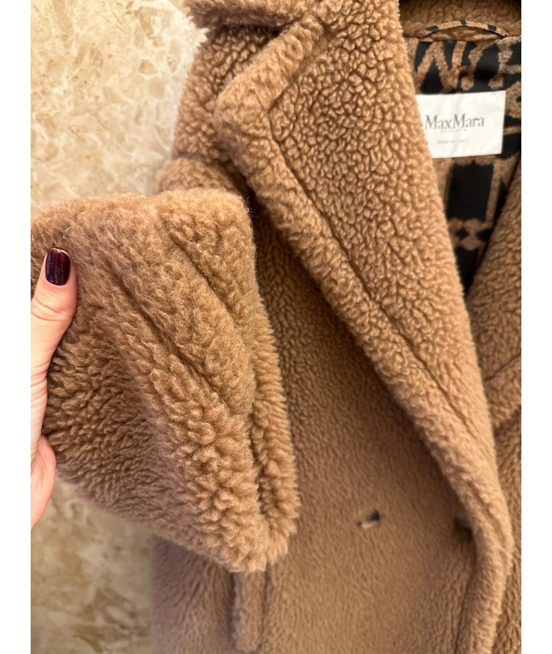 MAX MARA Коричневая шерстяная шуба, фото 6