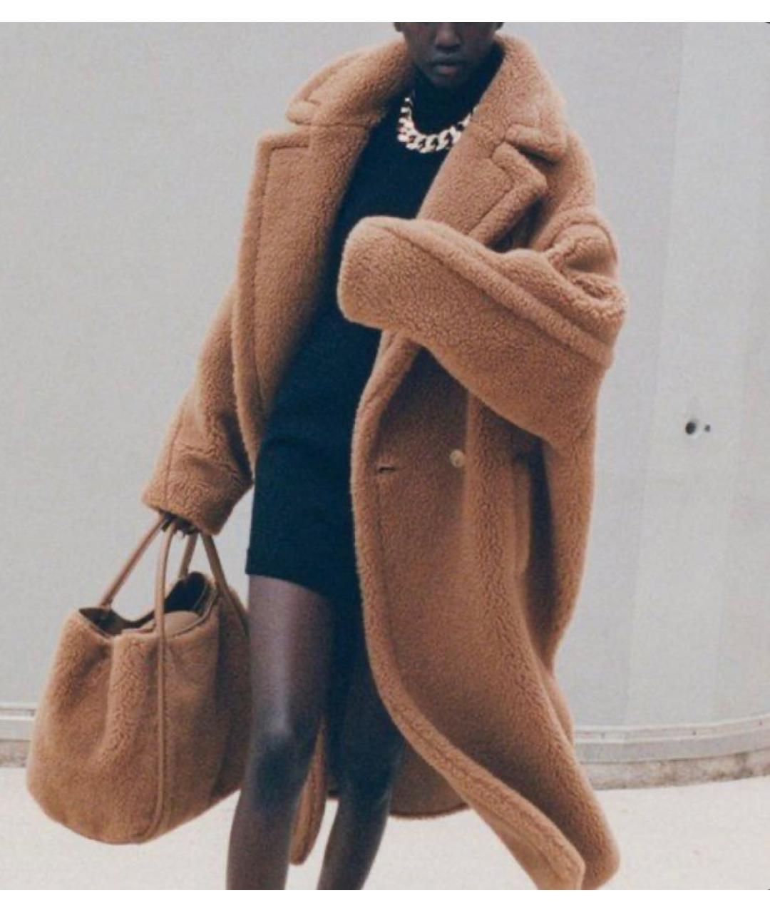 MAX MARA Коричневая шерстяная шуба, фото 8