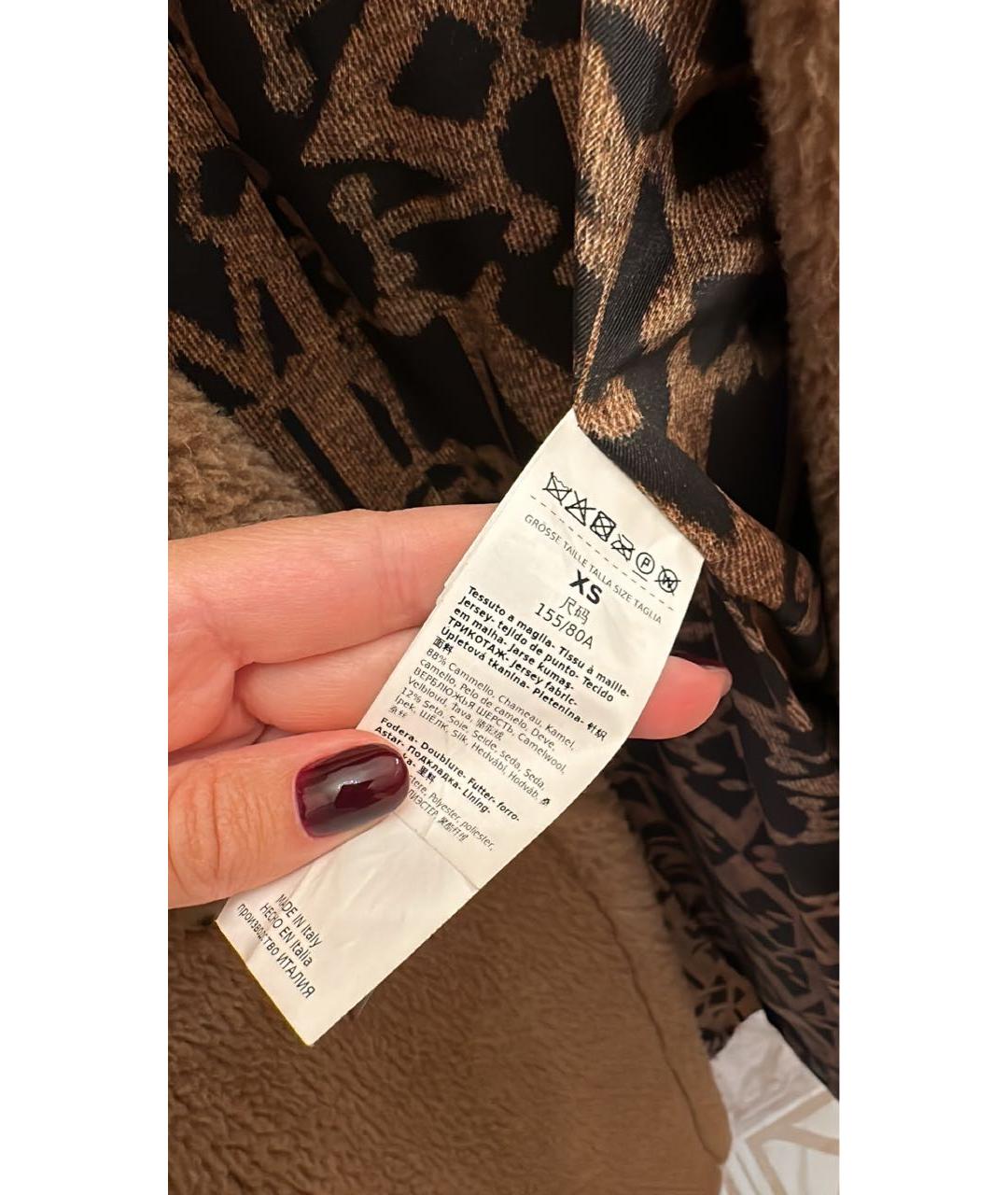 MAX MARA Коричневая шерстяная шуба, фото 4