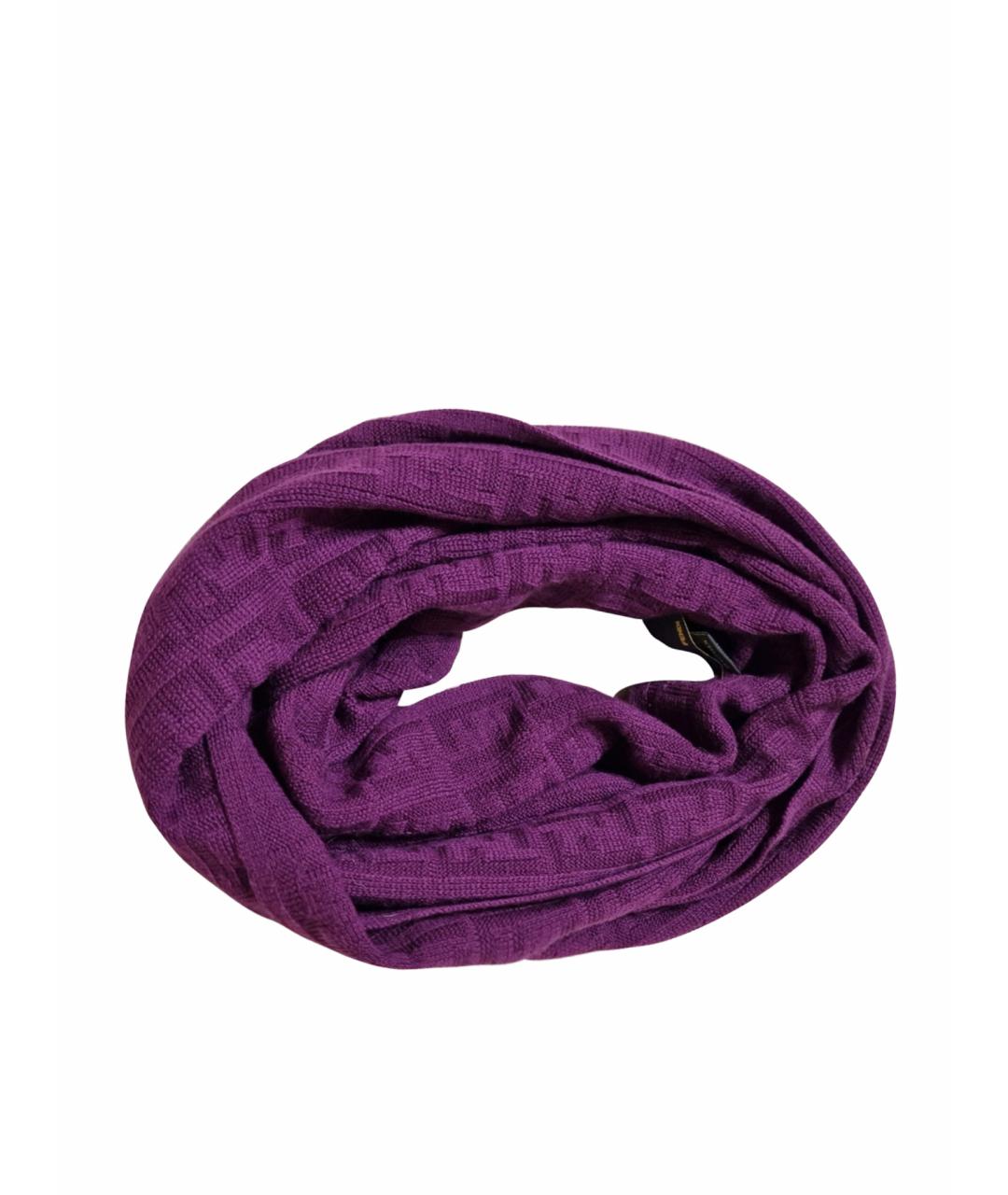 FENDI Фиолетовый шерстяной шарф, фото 1