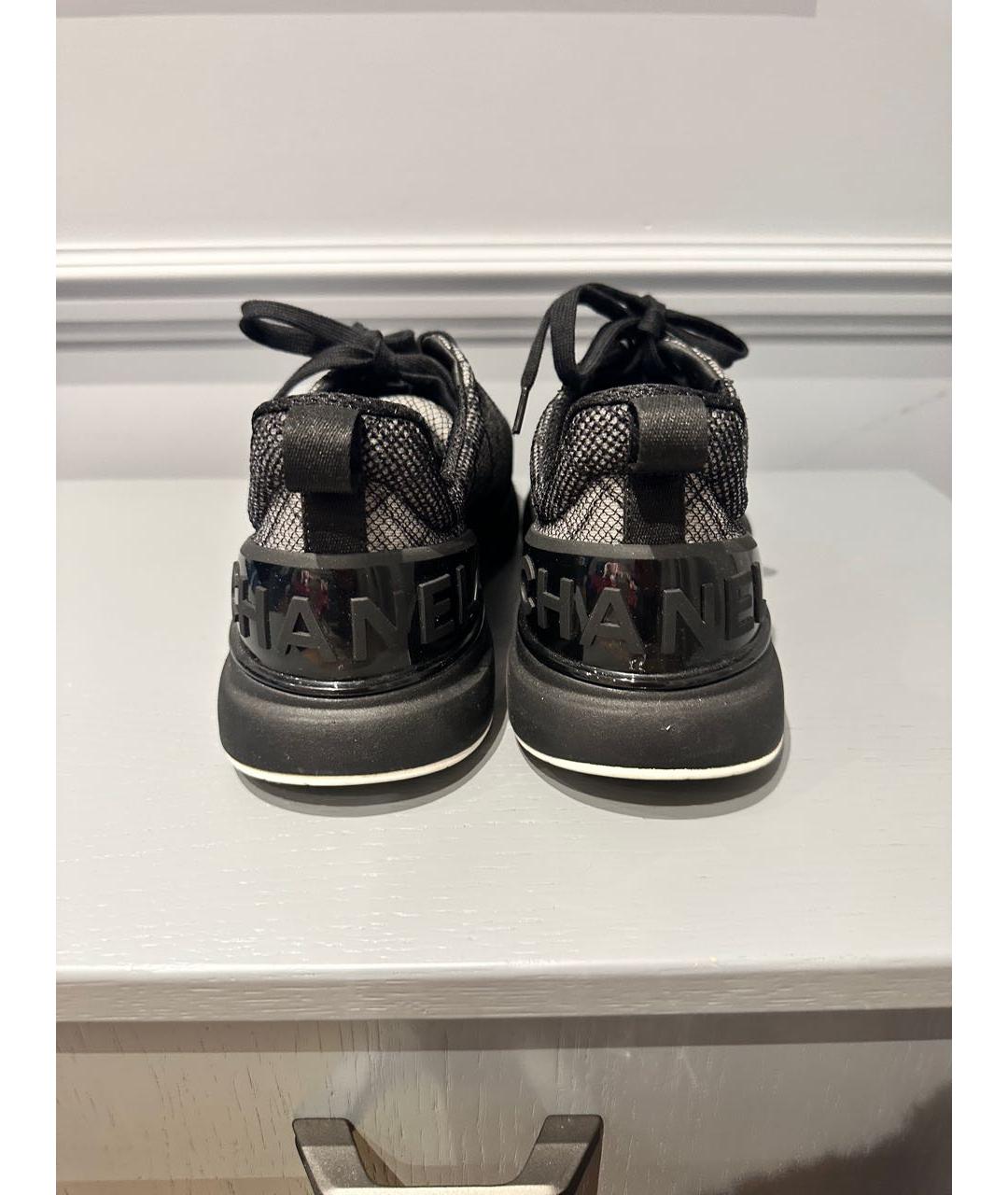CHANEL PRE-OWNED Черные текстильные кроссовки, фото 7