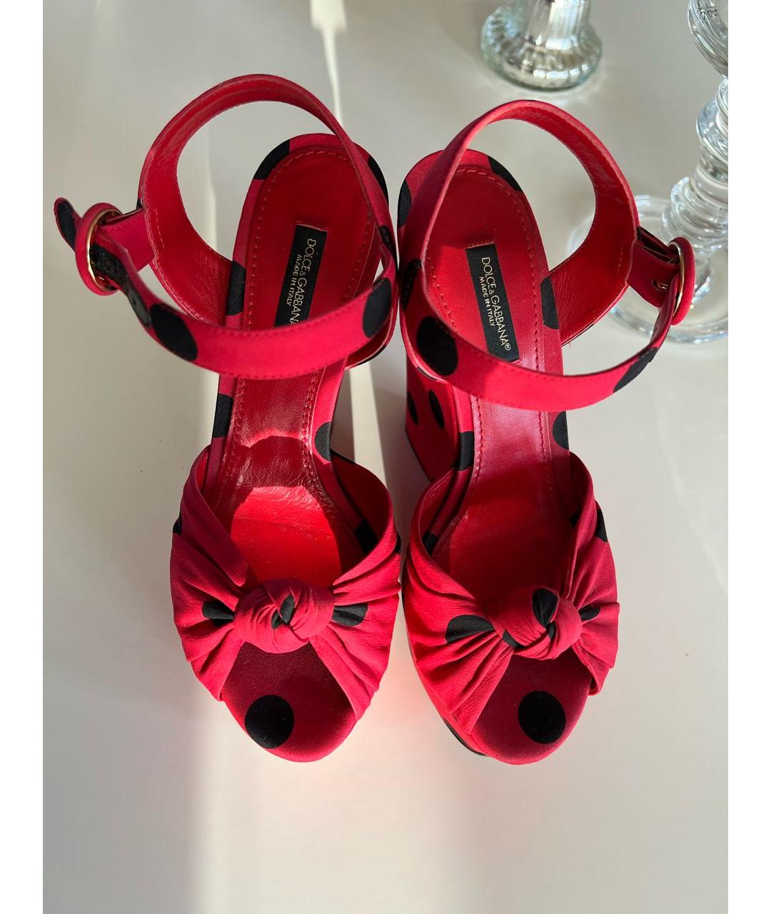 DOLCE&GABBANA Красные текстильные туфли, фото 2