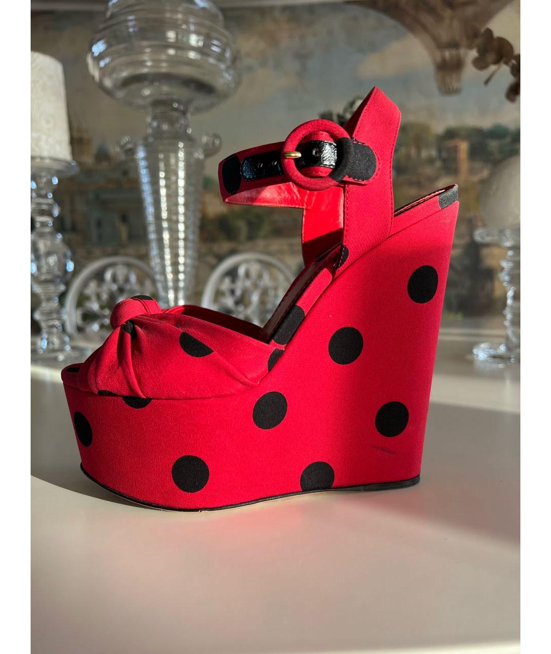 DOLCE&GABBANA Красные текстильные туфли, фото 8