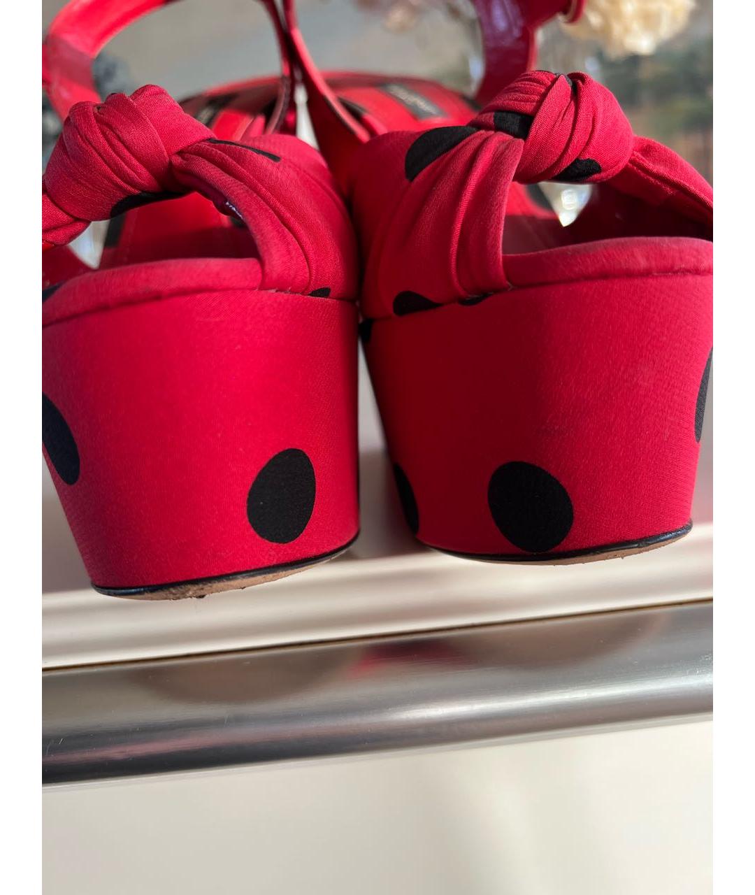 DOLCE&GABBANA Красные текстильные туфли, фото 5