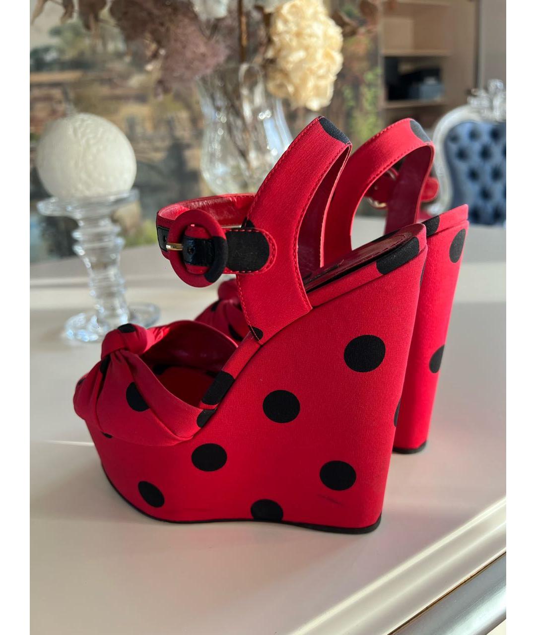 DOLCE&GABBANA Красные текстильные туфли, фото 3