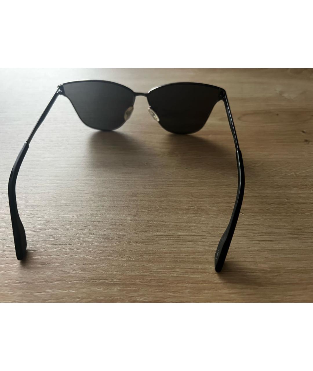 MCQ BY ALEXANDER MCQUEEN EYEWEAR Черные металлические солнцезащитные очки, фото 3