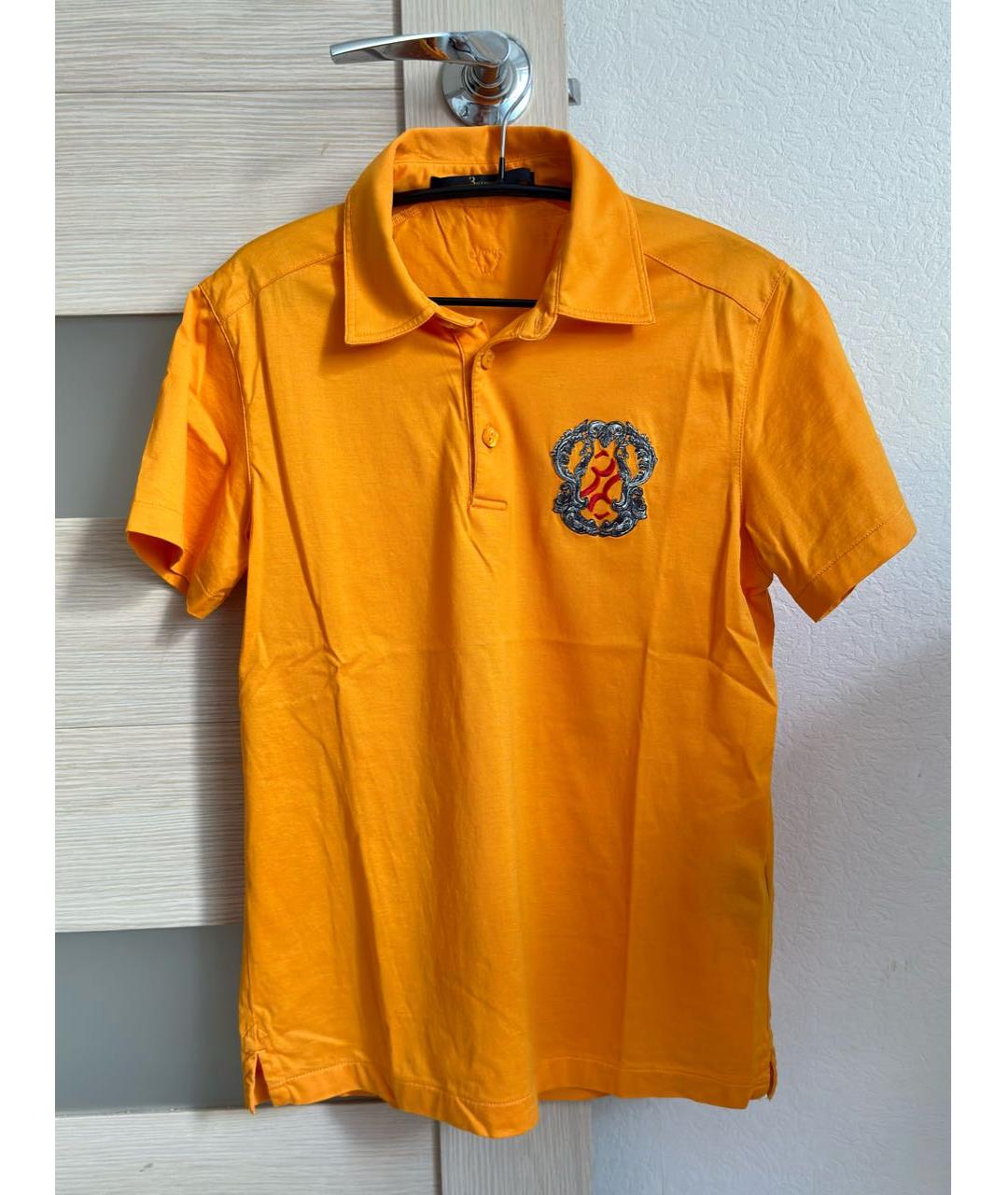 BILLIONAIRE Оранжевое хлопковое поло с коротким рукавом, фото 9