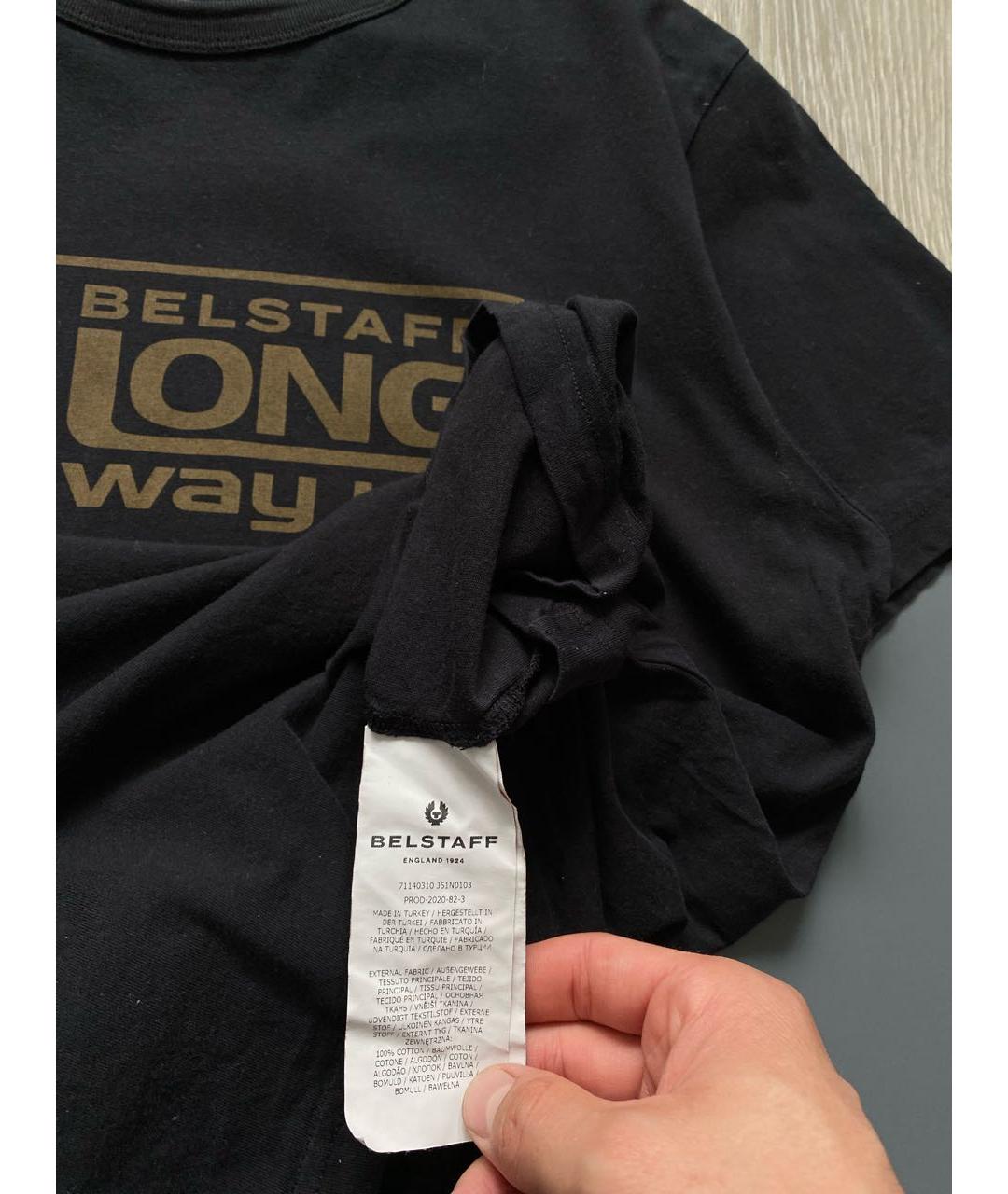 BELSTAFF Черная хлопковая футболка, фото 4