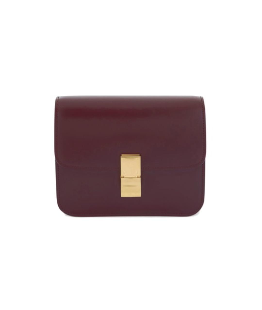 CELINE Бордовая кожаная сумка через плечо, фото 1