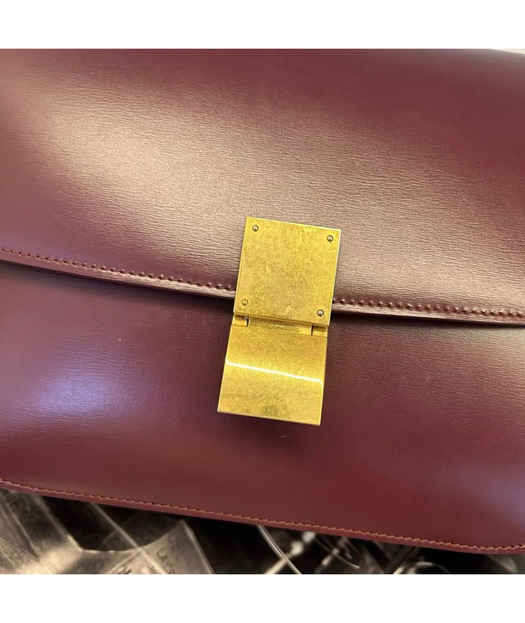 CELINE Бордовая кожаная сумка через плечо, фото 4