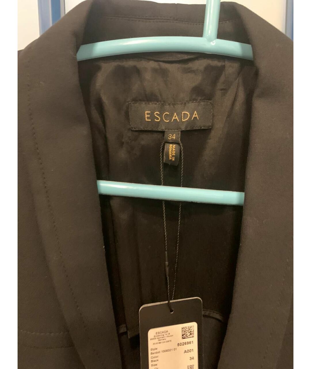ESCADA Черный хлопко-эластановый жакет/пиджак, фото 2