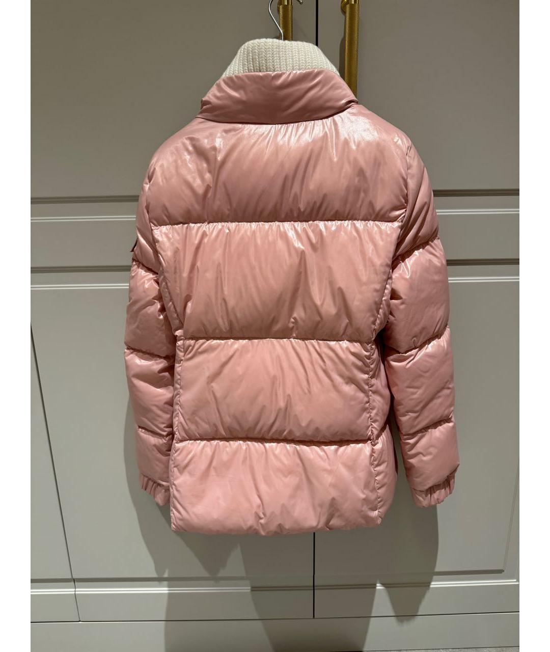 MONCLER Розовый полиамидовый пуховик, фото 2