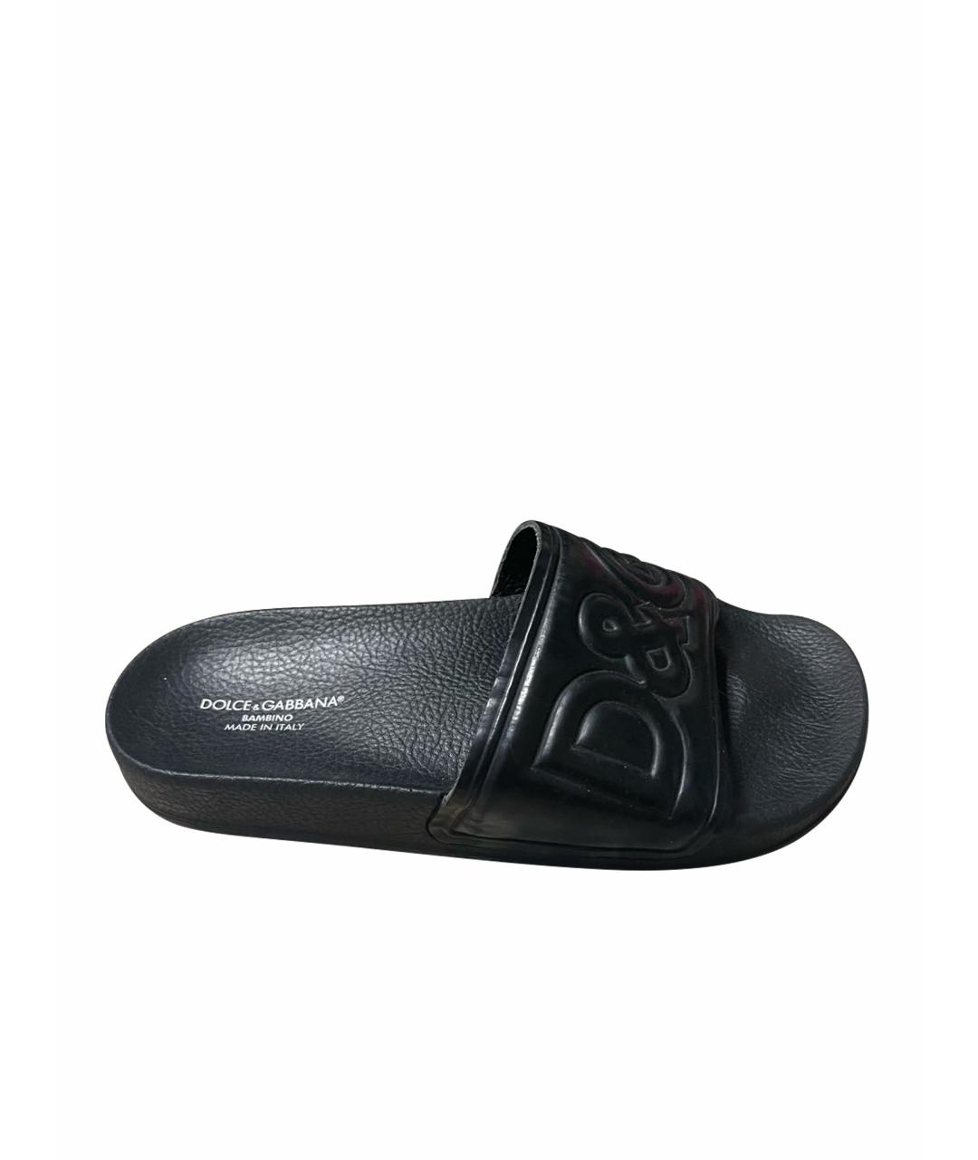 DOLCE&GABBANA Черные шлепанцы, фото 1