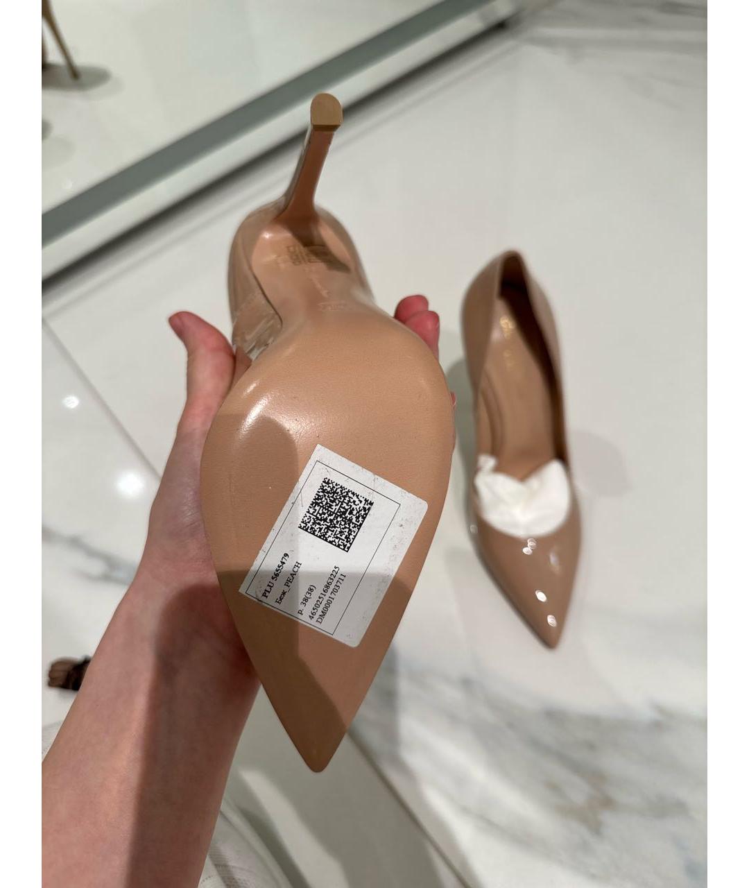 GIANVITO ROSSI Бежевые туфли из лакированной кожи, фото 6