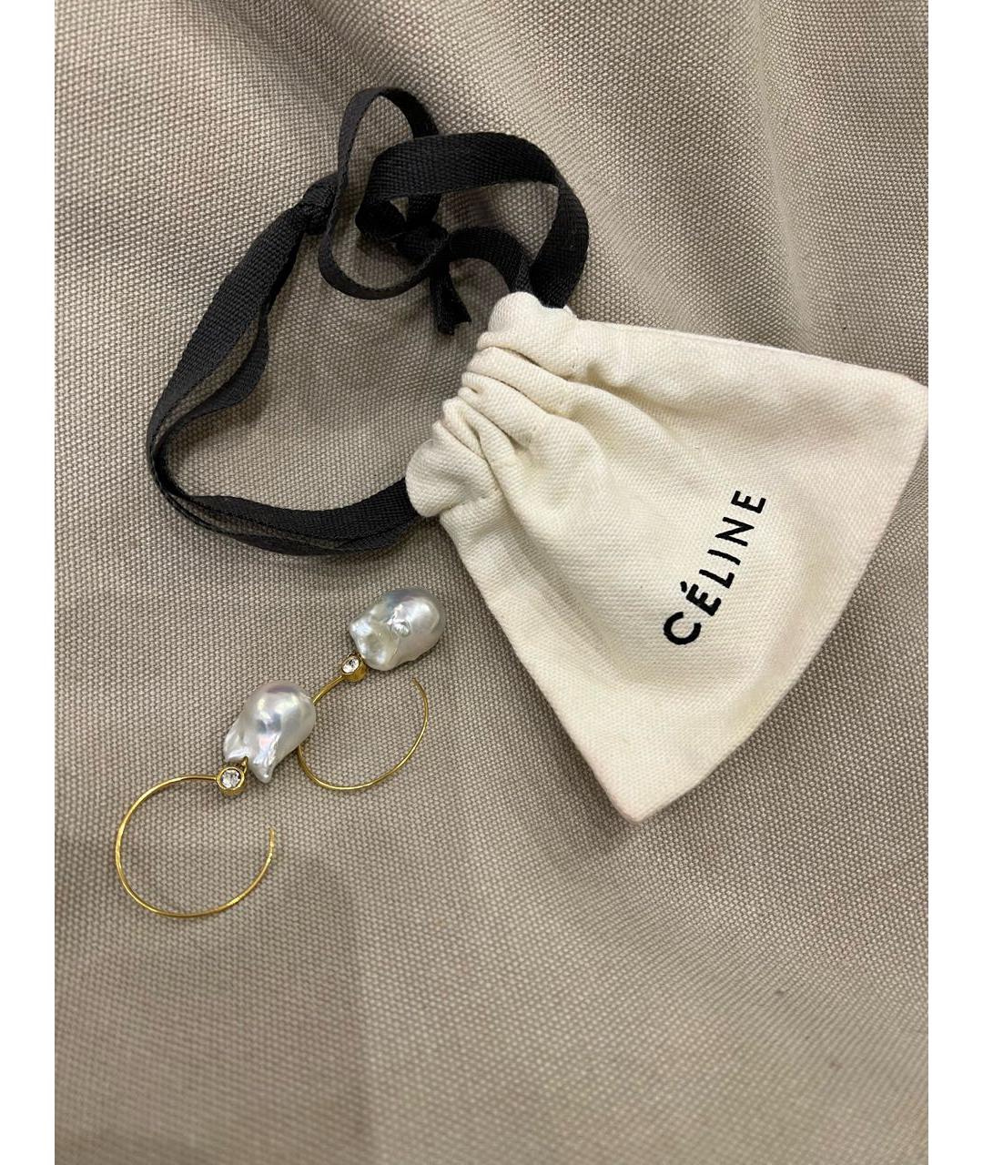 CELINE Золотые жемчужные серьги, фото 3