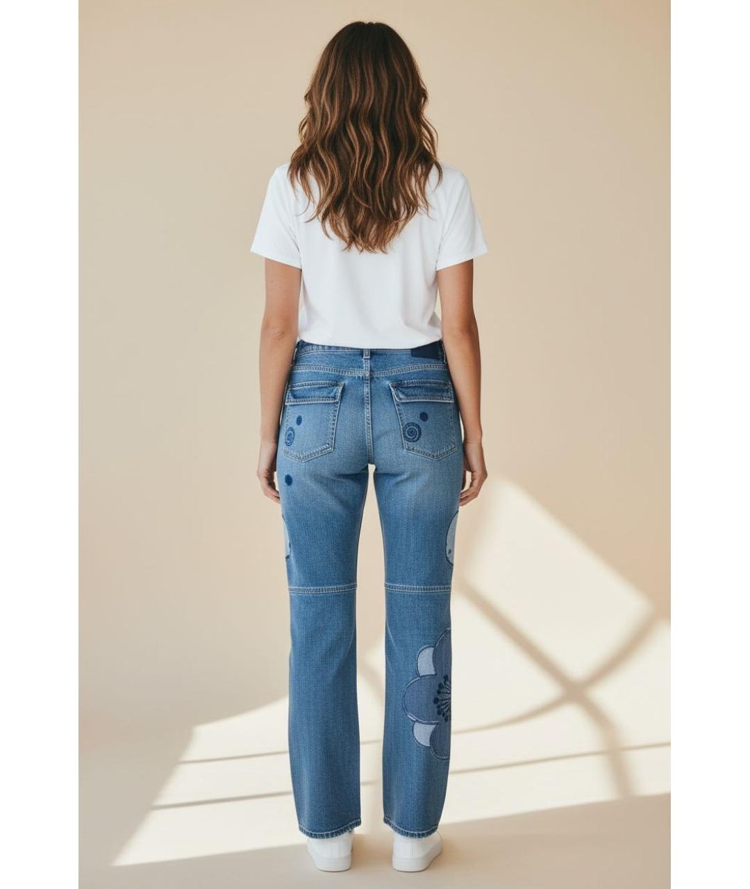 KENZO Голубые хлопковые прямые джинсы, фото 8