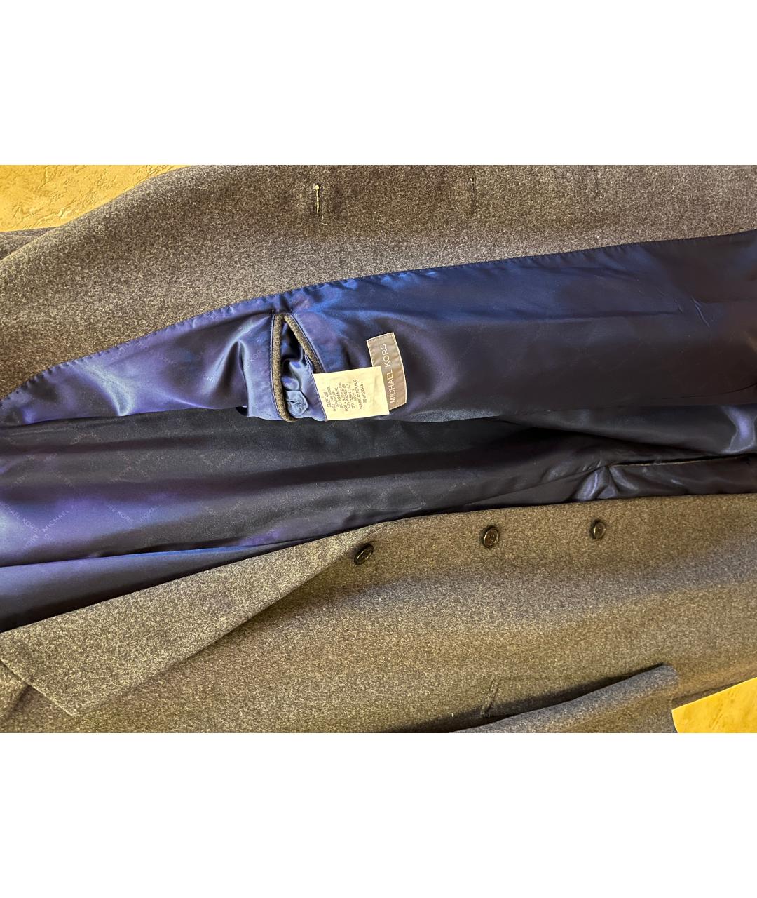 MICHAEL KORS Серое шерстяное пальто, фото 3