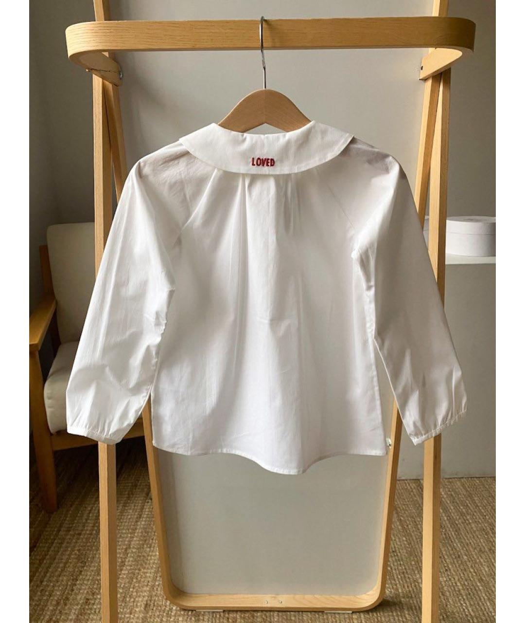 GUCCI Белая хлопковая блузка для девочек, фото 2