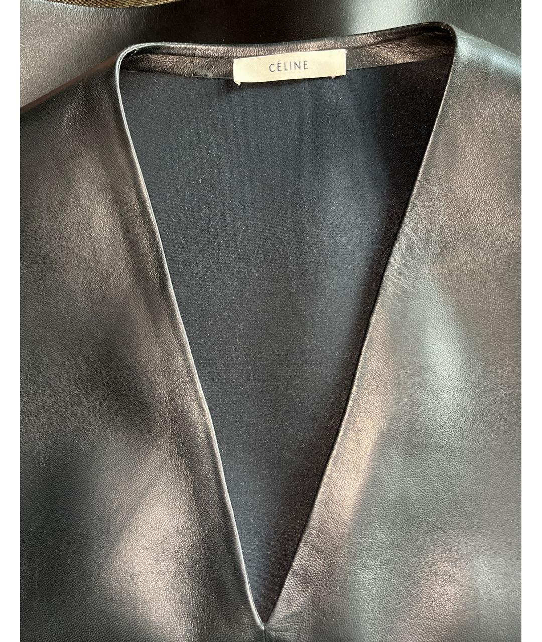CELINE PRE-OWNED Черный кожаный жилет, фото 4