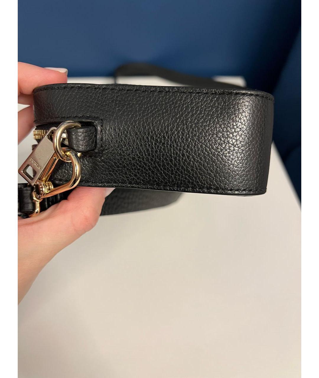 FURLA Черная кожаная сумка через плечо, фото 4