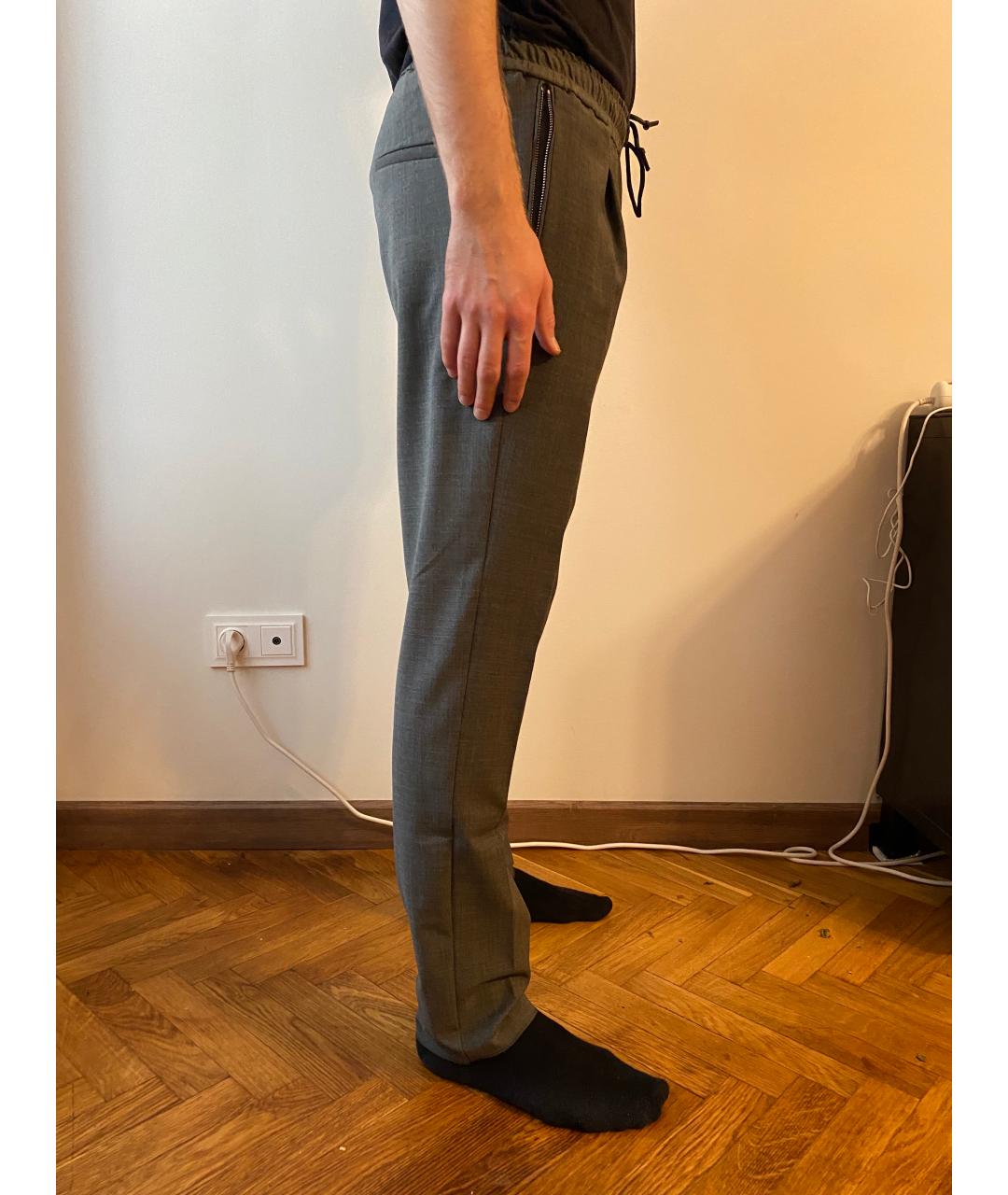 LIU JO Серые шерстяные повседневные брюки, фото 4