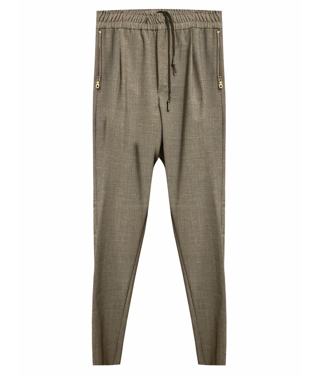 LIU JO Серые шерстяные повседневные брюки, фото 1