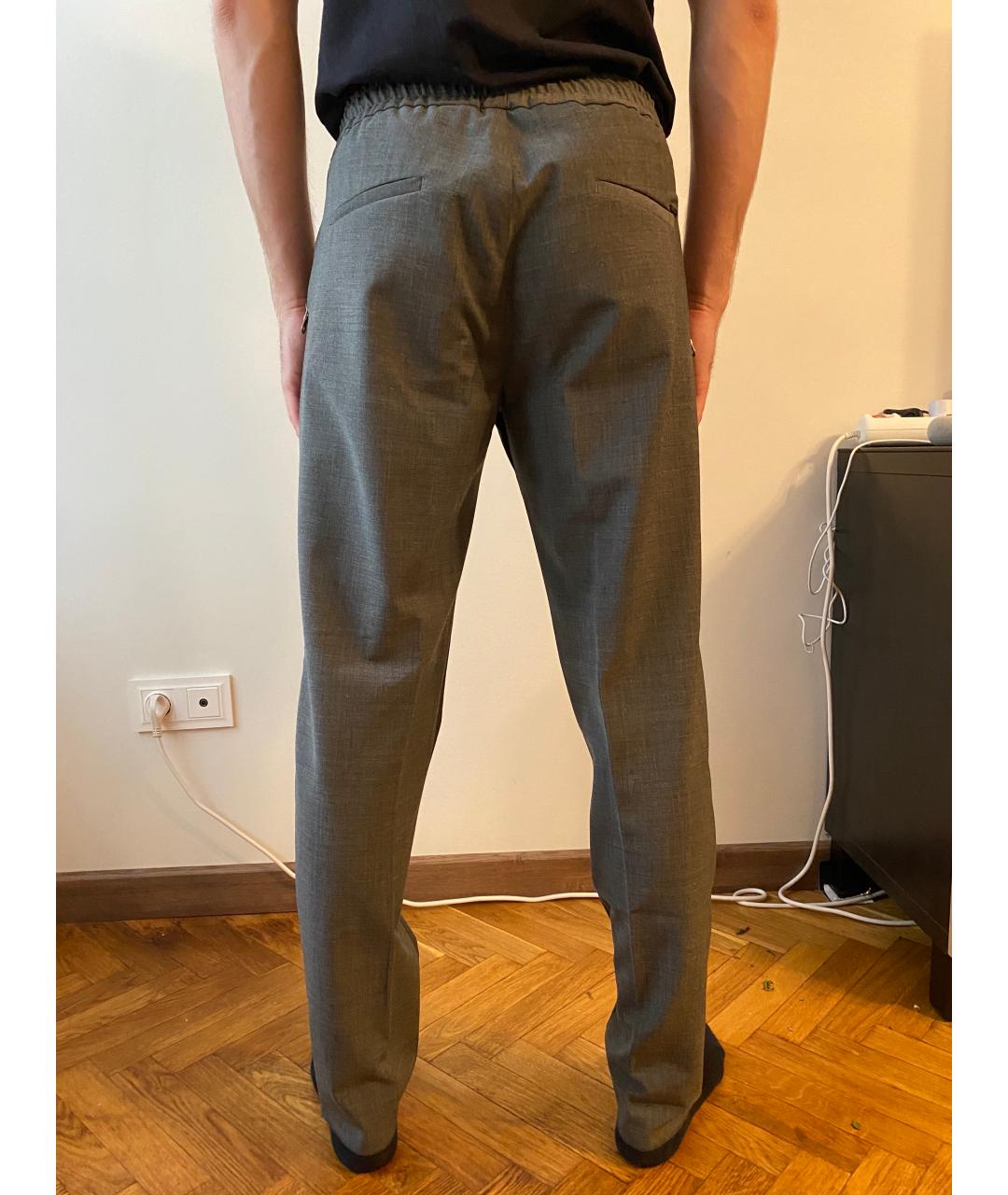 LIU JO Серые шерстяные повседневные брюки, фото 5