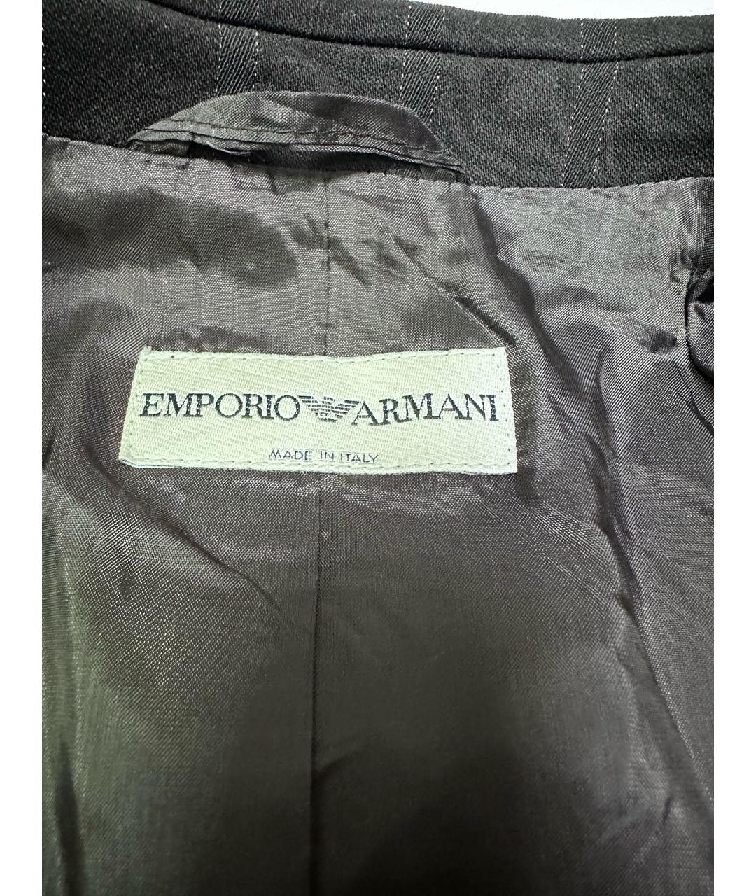 EMPORIO ARMANI Коричневый шерстяной костюм с брюками, фото 3
