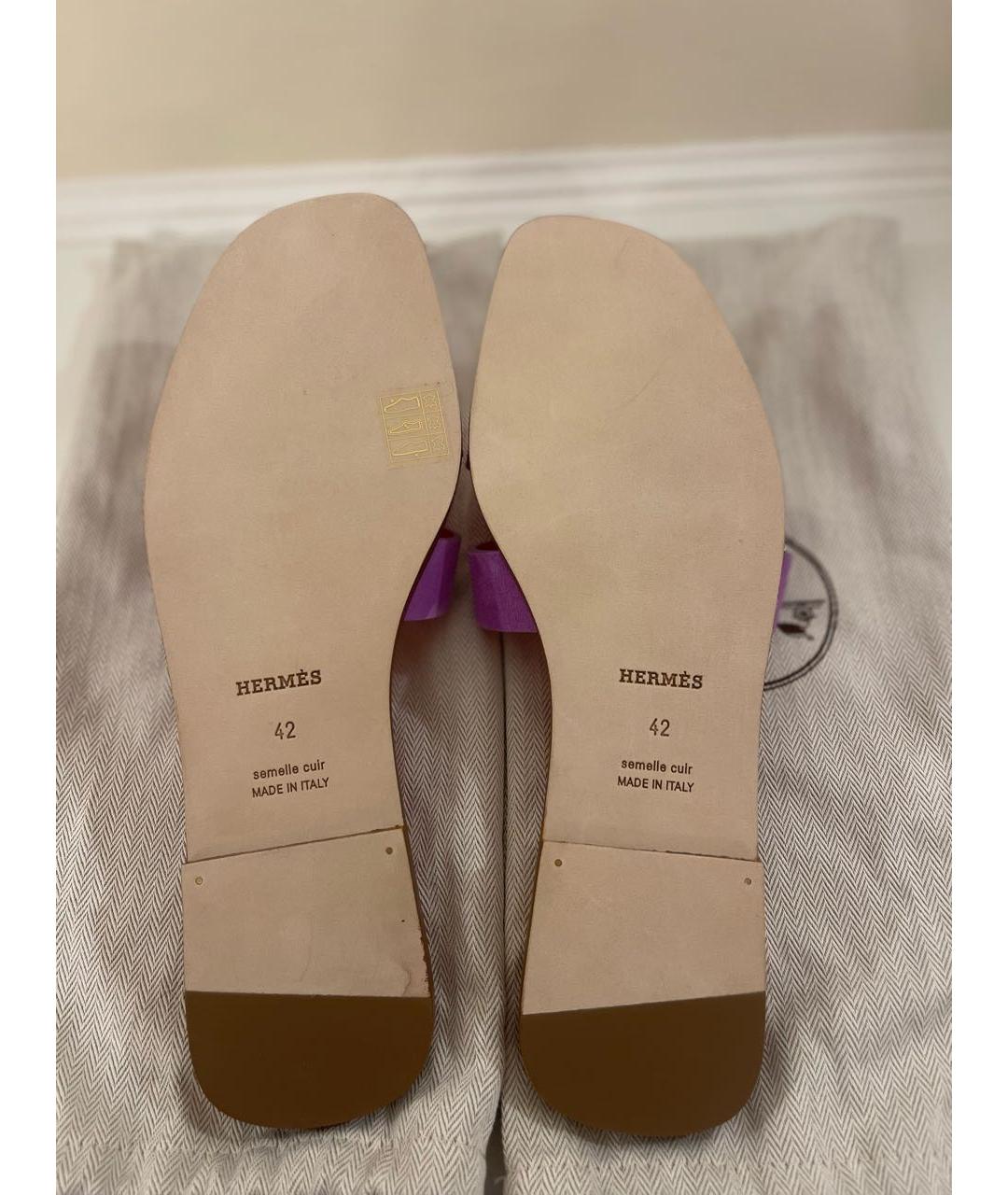 HERMES Кожаные шлепанцы, фото 6