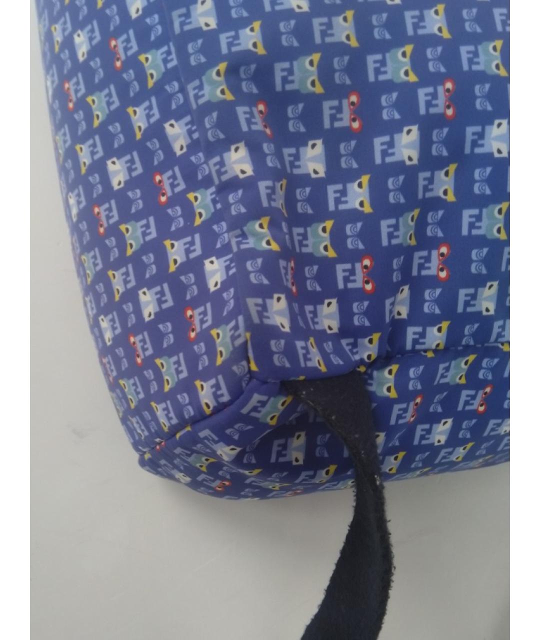 FENDI Темно-синий синтетический рюкзак, фото 7