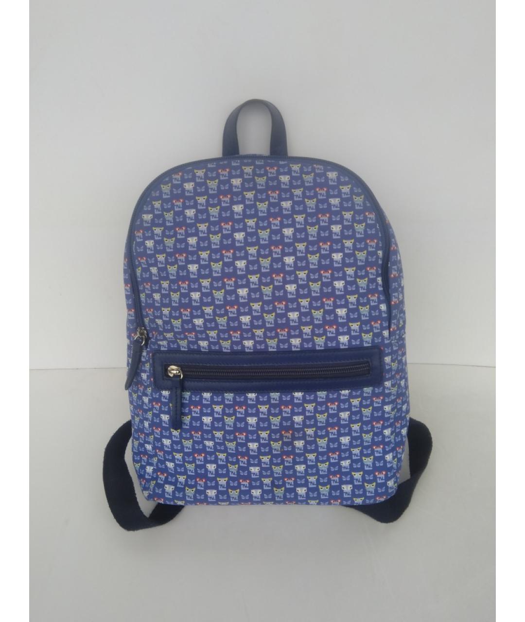 FENDI Темно-синий синтетический рюкзак, фото 10