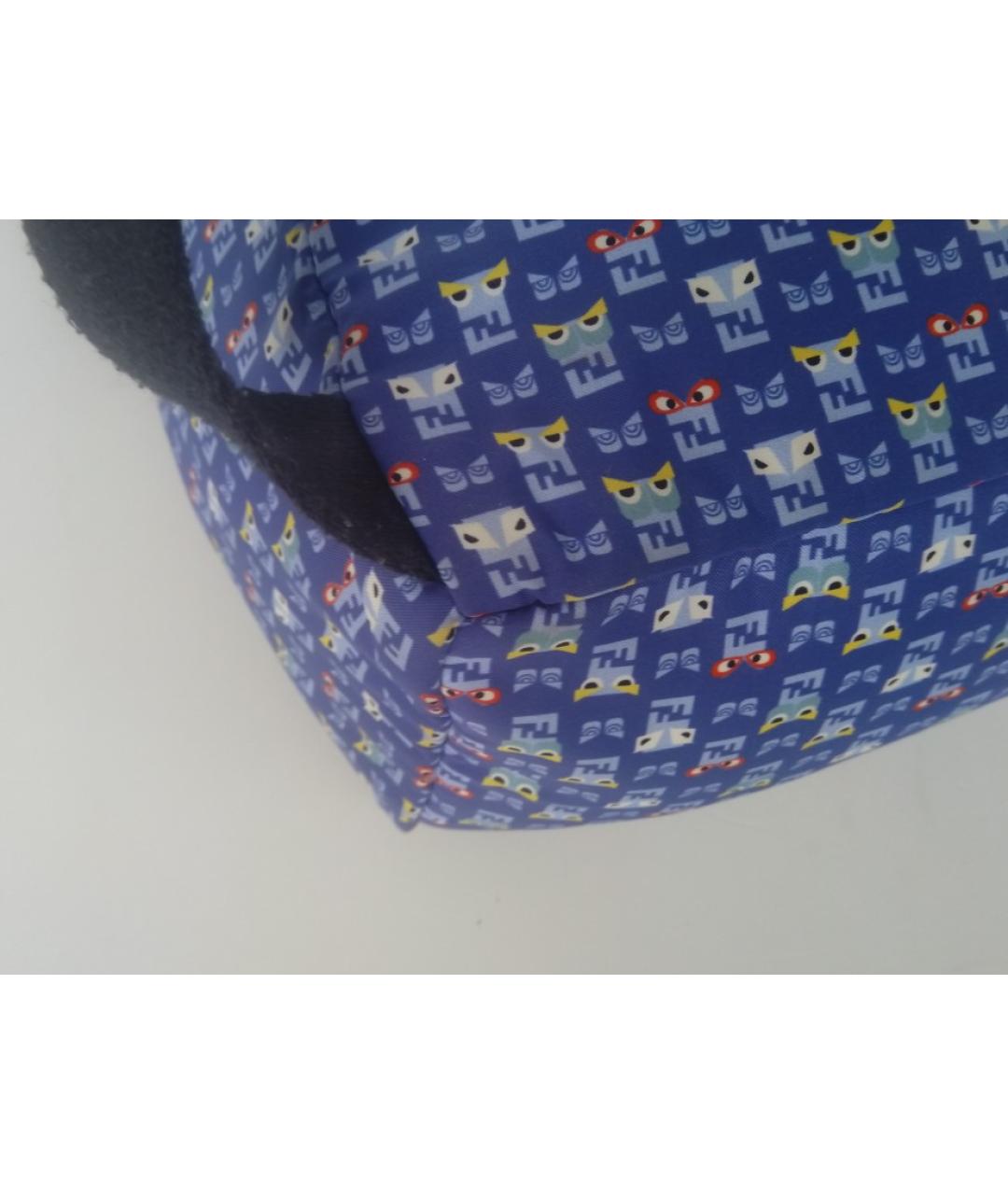 FENDI Темно-синий синтетический рюкзак, фото 8