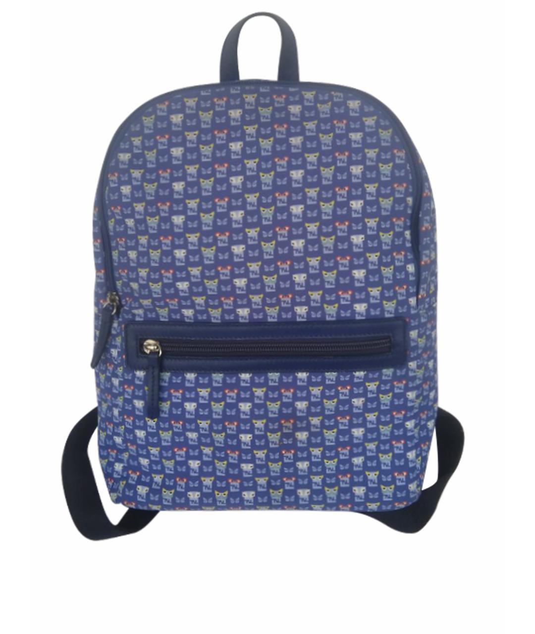 FENDI Темно-синий синтетический рюкзак, фото 1