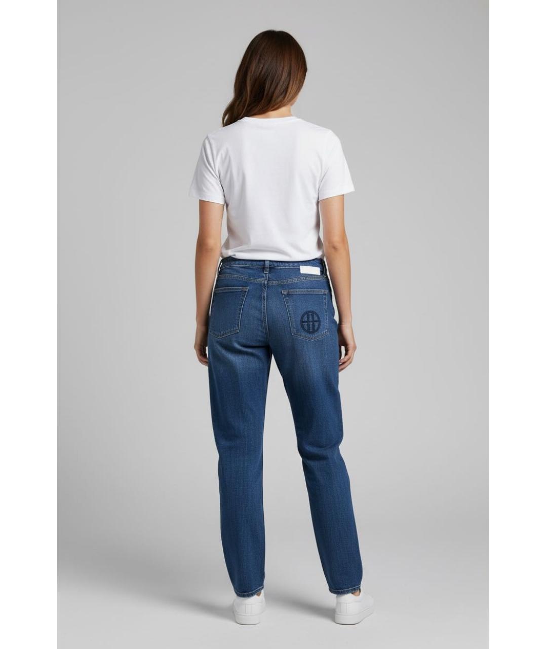 HUGO BOSS Синие хлопко-эластановые прямые джинсы, фото 5