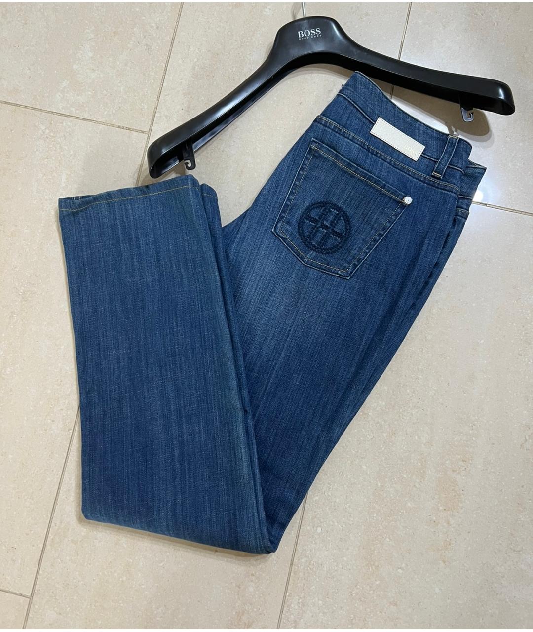 HUGO BOSS Синие хлопко-эластановые прямые джинсы, фото 3