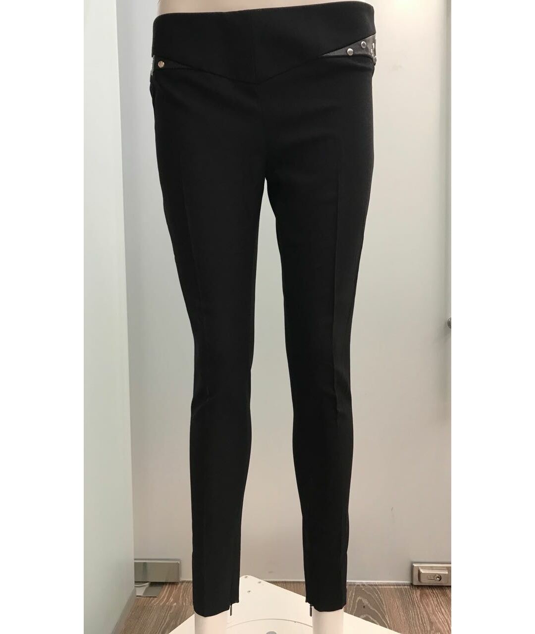 SAINT LAURENT Черные шерстяные прямые брюки, фото 6
