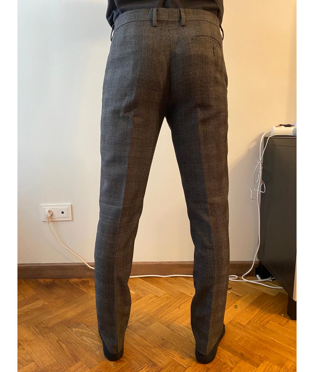MAISON MARGIELA Серые полиэстеровые классические брюки, фото 5