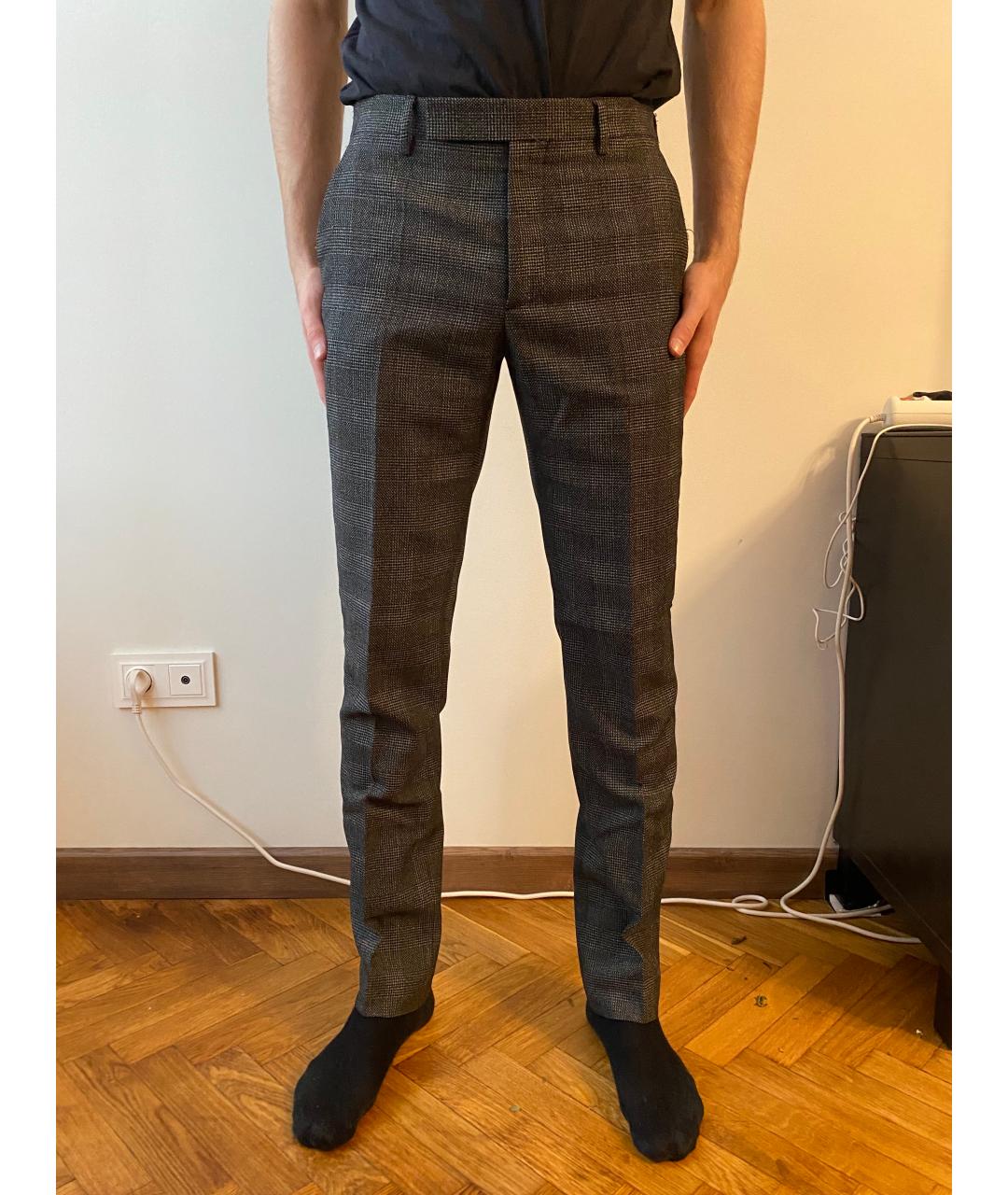 MAISON MARGIELA Серые полиэстеровые классические брюки, фото 3