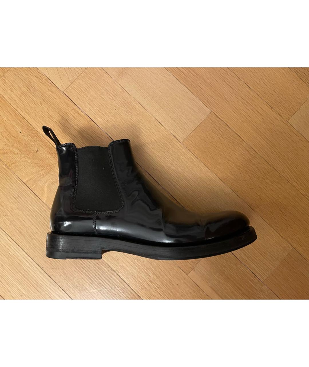SANTONI Темно-синие кожаные ботинки, фото 9