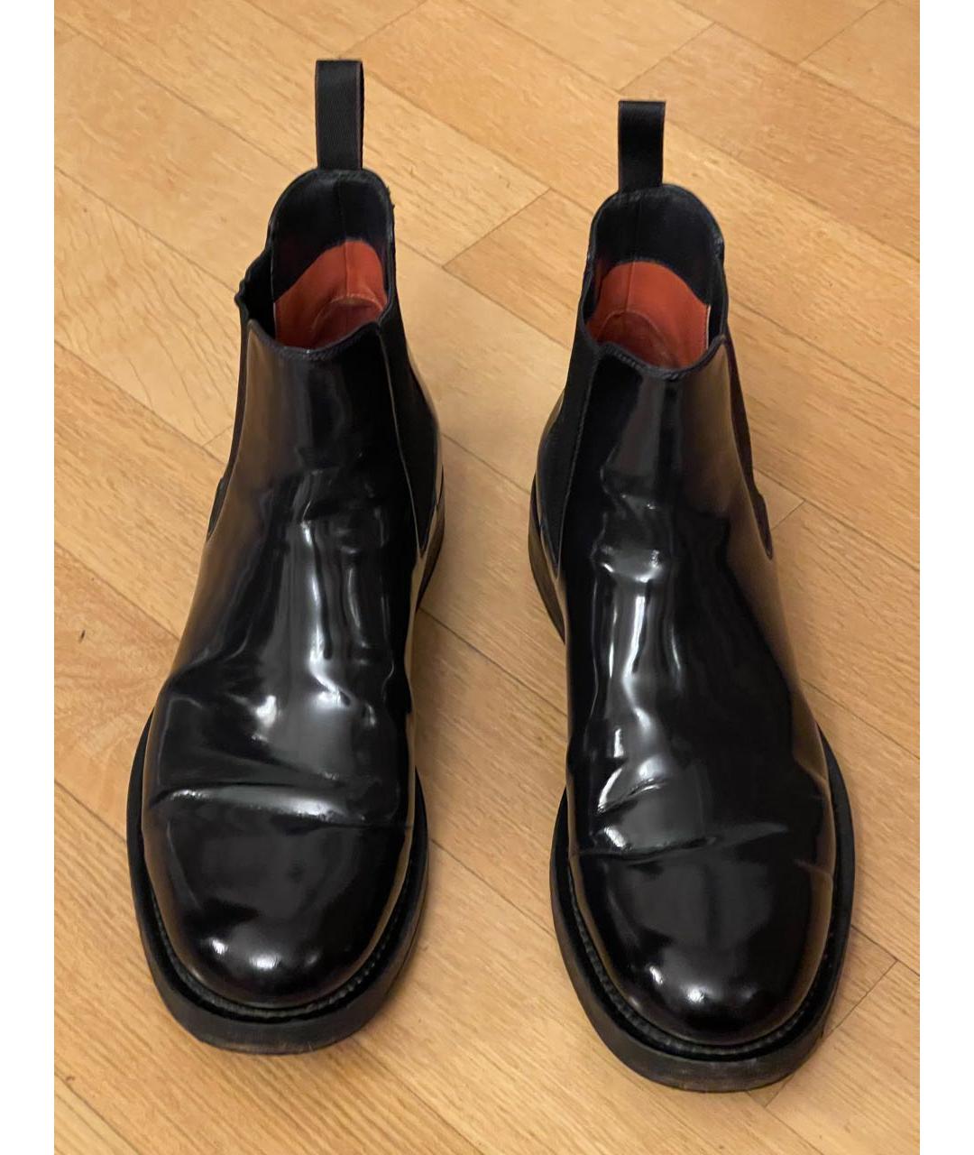 SANTONI Темно-синие кожаные ботинки, фото 2