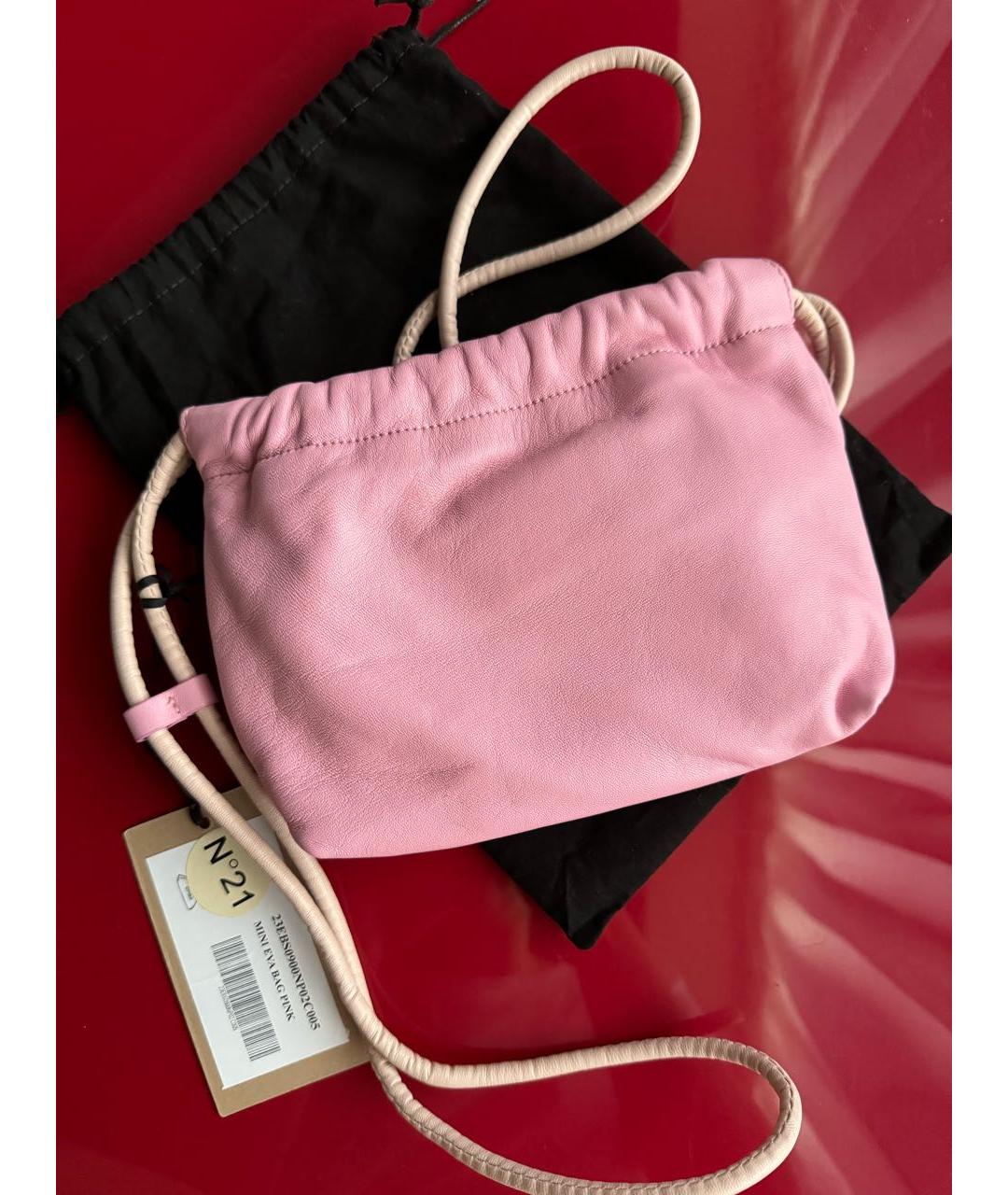 NO. 21 Розовая кожаная сумка с короткими ручками, фото 5